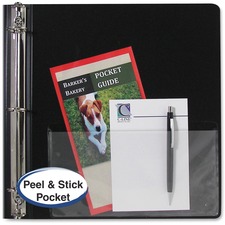 C-Line Peel & Stick Add-On Filing Pockets - 8.8" Width x 6.1" Depth - For Letter 8 1/2" x 11" Sheet - Clear - Polypropylene - 10 / Pack