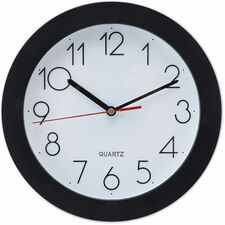 ROUND WALL CLOCK, 9-3/4IN, BLACK