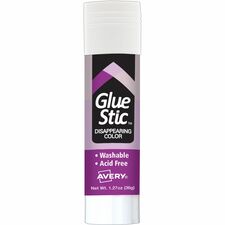 Avery Glue Stic, Dries Clear, Permanent, 1.27 oz, Purple