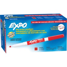 Expo Low-Odor Dry-erase Markers - Fine Marker Point - Red - 1 Dozen