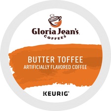 Gloria Jean's Coffees K-Cup Butter Toffee Coffee - Compatible with Keurig Brewer - Medium - 24 / Box