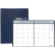 House of Doolittle 14-month Classic Wirebound Monthly Planner - Julian Dates - Monthly - December 2023 - January 2025 - 1 Month Double Page Layout - 8 1/2" x 11" Sheet Size - 2.12" x 1.87" Block - Simulated Leather - Blue - 1 Each
