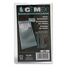 Gemex Vinyl File Pocket - 3" x 5" - Clear - 50 / Pack