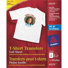 AveryÂ® Iron-On T-Shirt Transfer - Letter - 8 1/2" x 11" - Matte - 12 / Pack - Printable, Easy Peel