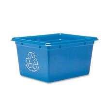 Fellowes Blue Box Office Recycling Container - 9 L Capacity - Rectangular - 8" Height x 12" Width x 14" Depth - Plastic - Blue - 1 Each