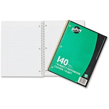 Hilroy Executive Coil One Subject Notebook - 140 Sheets - Wire Bound - 8" x 10 1/2" - Assorted Paper - Subject - 1 Each