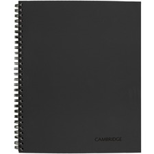 Cambridge Limited Business Notebooks - 80 Sheets - Wire Bound - Legal Ruled - 0.28" Ruled - 20 lb Basis Weight - 8 1/4" x 11" - Black Binding - BlackLinen Cover - Perforated, Durable, Easy Tear, Flexible Cover, Subject, Bond Paper - 1 Each