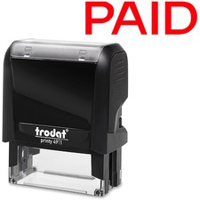 Trodat Self Inking Stamp - Custom Message Stamp - "PAID" - Red - 1 Each