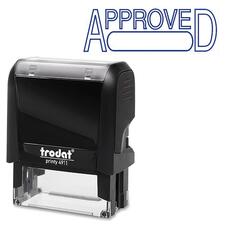 Trodat Self Inking Stamp - Message Stamp - "APPROVED" - Blue - 1 Each
