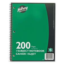 Hilroy Executive Coil One Subject Notebook - 200 Pages - Wire Bound - 8" x 10 1/2" - Assorted Paper - Subject - 1 Each