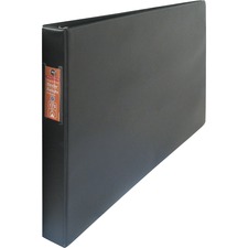 Wilson Jones Large Format D-Ring Binder - 1" Binder Capacity - 11" x 17" Sheet Size - 3 x D-Ring Fastener(s) - 12 pt. Binder Thickness - Polyolefin - Black - Punched, Label Holder, Heavy Duty - 1 Each