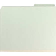 Smead SafeSHIELD 1/3 Tab Cut Letter Recycled Classification Folder - 8 1/2" x 11" - 2" Expansion - 2 x 2S Fastener(s) - Folder - 2 Divider(s) - Pressboard - Gray, Green - 10% Recycled - 10 / Box