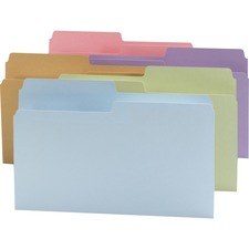 Smead SuperTab 1/2 Tab Cut Legal Recycled Top Tab File Folder - 9 1/2" x 14 5/8" - 3/4" Expansion - Assorted - 10% Recycled - 100 / Box