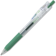 Zebra Pen Sarasa ECO Retractable Gel Pens - Medium Pen Point - Retractable - Green Gel-based Ink - 1 Each