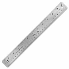 Acme United Wescott Ruler - 12" Length - 1/16, 1/32 Graduations - Imperial Measuring System - Stainless Steel - 1 Each - Silver