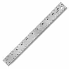 Acme United Wescott Cork Backing Ruler - 24" Length - 1/16, 1/32 Graduations - Imperial Measuring System - Stainless Steel - 1 Each