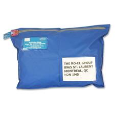 Ro-el Tamper-Evident Flat Style Courier Bag - 16" (406.40 mm) Width x 12" (304.80 mm) Length - Royal Blue - Nylon - 1Each - Document