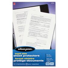 Wilson Jones Sheet Protector - For Legal 8 1/2" x 14" Sheet - Ring Binder - Rectangular - Clear - 50 / Pack