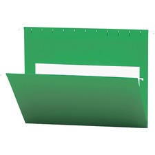 Smead Flex-I-Vision Letter Recycled Hanging Folder - 8 1/2" x 11" - Vinyl - Dark Green - 10% Recycled - 25 / Box