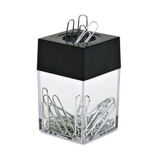 Transparent Paper Clip Dispenser with Magnetic Top, Small, Black/Smoke -  CHL010B, Charles Leonard