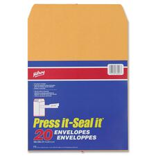 Hilroy Press-It Seal-It Kraft Adhesive Envelopes - Business - 10" Width x 13" Length - Self-sealing - 20 / Pack
