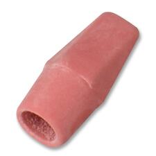 Dixon Wedge Pencil Cap Eraser - Pink - Wedge - 25 / Box - Non-toxic