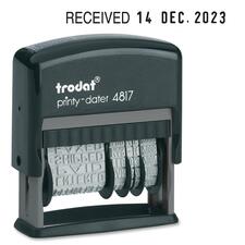 Trodat Dial-A-Phrase Date Stamp - Message/Date Stamp - "ANSWERED, BACK ORDERED, CANCELLED, BILLED, CHARGED, DELIVERED, ENTERED, PAID, RECEIVED, SHIPPED, FAXED" - 1 Each