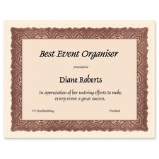 First Base Gioche Certificates with Gold Seals - 24 lb Basis Weight - 8.50" x 11" - Red - 25 / Pack
