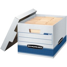 Bankers Box Quick/Storage Box - Internal Dimensions: 12" (304.80 mm) Width x 15" (381 mm) Depth x 10" (254 mm) Height - External Dimensions: 12.8" Width x 16.5" Depth x 10.5" Height - Media Size Supported: Letter, Legal - Lift-off Closure - Medium Duty - Stackable - White - For Document - Recycled - 1 Each