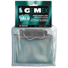 Gemex Badge Holder with Adjustable String - 3" (76.20 mm) x 4" (101.60 mm) x - Vinyl - 10 / Pack - Clear