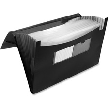 Winnable Letter, Legal Expanding File - 10" x 12" , 8 1/2" x 11" , 8 1/2" x 14" - 13 Pocket(s) - Polypropylene - Black - 1 Each