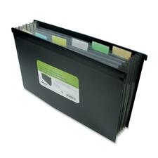 Winnable Legal Hanging Folder - 8 1/2" x 14" - 7 Pocket(s) - Black - 1 Each