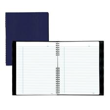 Blueline Notepro Lizard-Look Hard Cover Composition Book - 150 Sheets - Wire Bound - 9 1/4" x 7 1/4" - Blue Cover - Hard Cover, Self-adhesive, Index Sheet, Micro Perforated, Pocket - Recycled