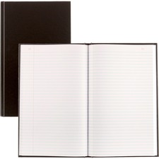 Blueline 790 Series Account Record Book - 300 Sheet(s) - Gummed - 7 7/8" (20 cm) x 12 1/2" (31.8 cm) Sheet Size - White Sheet(s) - Black Cover - Recycled - 1 Each