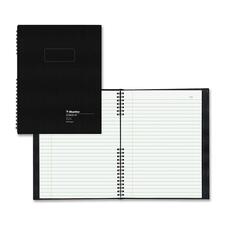 Blueline Accounting Record Book - 300 Sheet(s) - Twin Wirebound - 7.69" (195.25 mm) x 10.25" (260.35 mm) Sheet Size - White Sheet(s) - Black Cover - Recycled - 1 Each