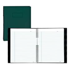 Blueline Notepro Hard Cover Composition Book - 192 Pages - Front Ruling Surface - 9 5/8" x 7 5/8" - Green Paper - Hard Cover - 1 Each