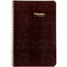 Blueline Blueline Daily Planner - Julian Dates - Daily - January 2023 till December 2023 - 7:00 AM to 7:30 PM - Half-hourly - 1 Day Single Page Layout - 5" x 8" Sheet Size - Wire Bound - Burgundy - Appointment Schedule, Reference Calendar, Notes Area, Tea