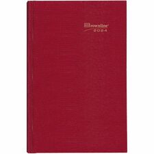 Brownline Daily Diary - Daily - January 2024 - December 2024 - 1 Day Single Page Layout - 7 7/8" x 10" Sheet Size - Red - Reference Calendar, Tear-off, Hard Cover - 1 Each