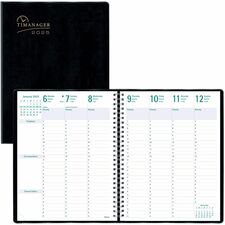 Blueline Weekly English Appointment Planner - Julian - Weekly - 1 Year - January 2019 till December 2019 - 7:00 AM to 8:30 PM - 1 Week Double Page Layout - 8 1/2" x 11" - Twin Wire - Vinyl - Black - Appointment Schedule, Phone Directory, Address Directory