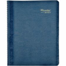 Brownline Essential Weekly Diary - Weekly - January 2024 - December 2024 - 7:00 AM to 8:45 PM - Quarter-hourly, 7:00 AM to 5:45 PM - Quarter-hourly - 1 Week Double Page Layout - 8 1/2" x 11" Sheet Size - Blue - Address Directory, Phone Directory, Tear-off