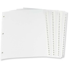 Oxford Laminated Tab Index Divider - Printed Tab(s) - Digit - 1-100 - 8.50" Divider Width x 11" Divider Length - Letter - White Plastic Tab(s) - Recycled - Rip Proof, Reinforced Edges - 100 / Set