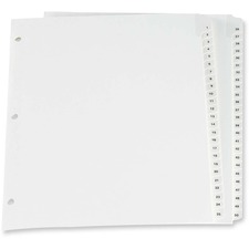 Oxford Preprinted Laminated Tab Index Divider - Printed Tab(s) - Digit - 1-50 - 8.50" Divider Width x 11" Divider Length - Letter - White Divider - Mylar Tab(s) - 50 / Set