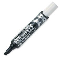 Pentel Whiteboard Maxi Marker - Medium Marker Point - Chisel Marker Point Style - Black Alcohol Based Ink - 1 Each