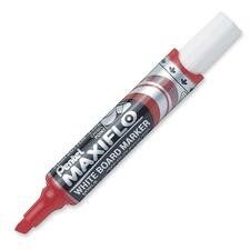 Pentel Whiteboard Maxi Marker - Chisel Marker Point Style - Red Alcohol Based Ink - Clear Barrel - 1 Each