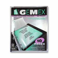 Gemex Top-loading Page Protectors - 0" Thickness - For Letter 8 1/2" x 11" Sheet - 3 x Rings - Ring Binder - Rectangular - Clear - Polypropylene - 10 / Pack