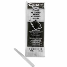 Gemex Presentation Cover Spine - 0.1" Maximum Capacity - For Letter 8 1/2" x 11" Sheet - Rectangular - Clear - 25 / Pack