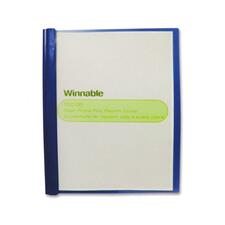 Winnable Letter Report Cover - 8 1/2" x 11" - 80 Sheet Capacity - 3 Fastener(s) - Clear, Dark Blue - 1 Each