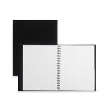 Winnable Classic Coil Hard-Covered Notebook with Pockets - 152 Sheets - Coilock - Front Ruling Surface - Ruled Margin - 11" x 8 1/2" - Black Paper - Hard Cover, Pocket - 1 Each