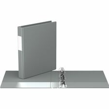 Davis Group Premium Economy, Angle D Ring, Binder, (Grey, 1") - 1" (25.40 mm) Binder Capacity - 8 1/2" (215.90 mm) x 11" (279.40 mm) Sheet Size - 225 Sheet Capacity - 3 x 1" (25.40 mm) Ring - Fastener: D-Ring - Pocket: 2, Inside Front & Back - Polypropylene - Gray - 1