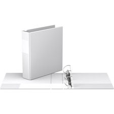 Davis Angle-D Ring Commercial Binder - 2" Binder Capacity - 8 1/2" x 11" Sheet Size - D-Ring Fastener(s) - 2 Inside Front & Back Pocket(s) - Chipboard - White - Recycled - 1 Each
